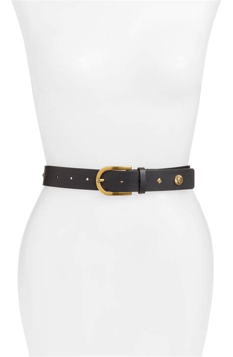 michael kors womens black studded leather belt|Michael Kors belt reversible.